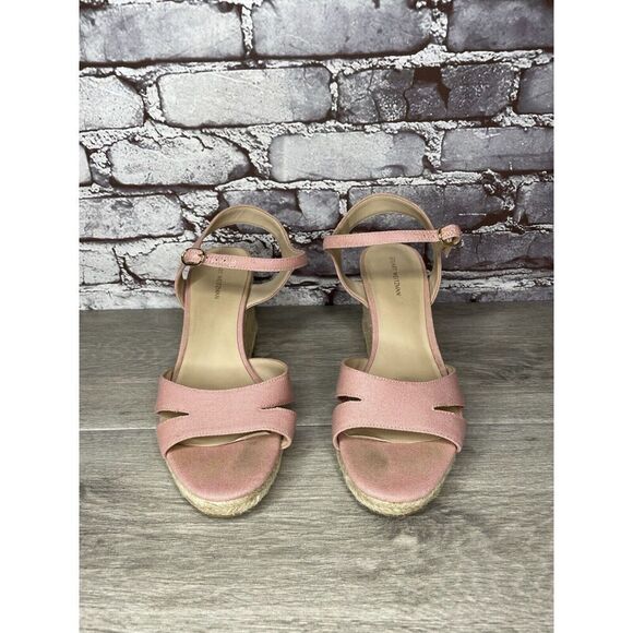 STUART WEITZMAN Mirela II Pink Canvas Espadrille Wedge Sandals Women 9.5B US/40 - Picture 12 of 16